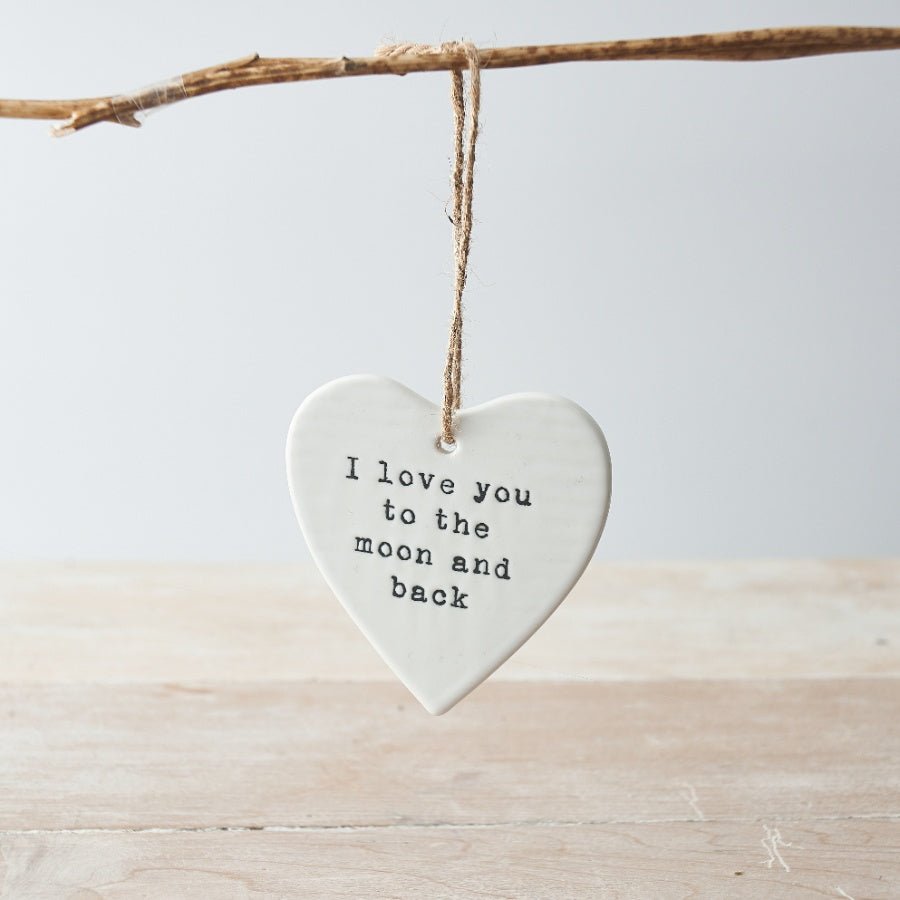 To the Moon and Back Ceramic Heart - Peppy & Sage