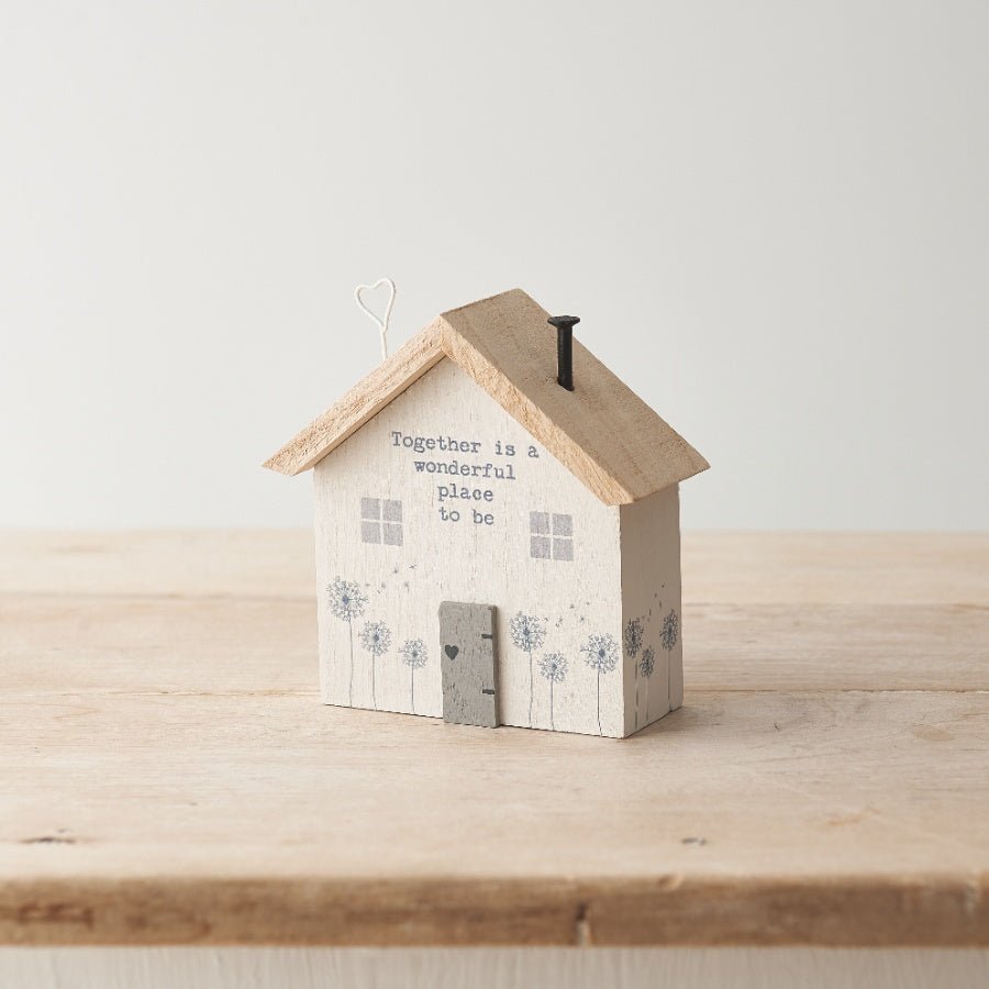 Together Is A Wonderful Place To Be Wooden House 13cm - Peppy & Sage