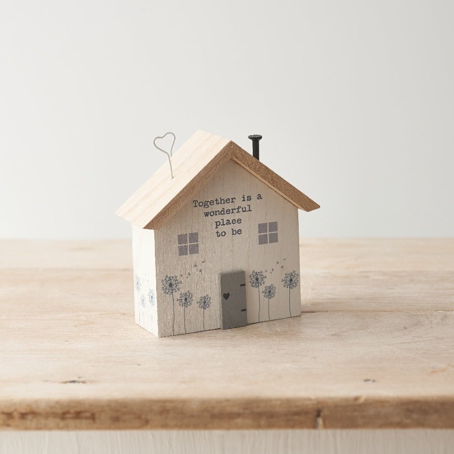 Together Is A Wonderful Place To Be Wooden House 13cm - Peppy & Sage