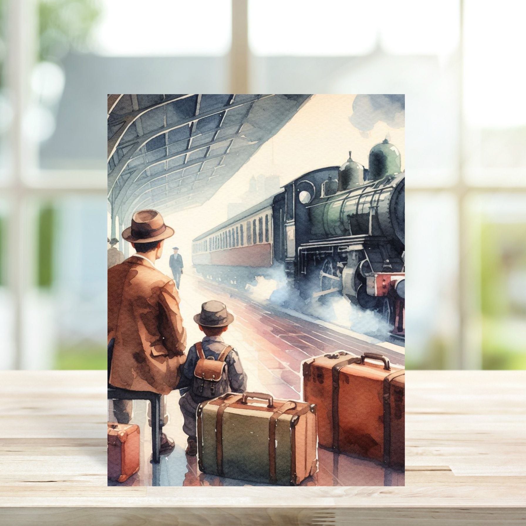 Vintage Train Journey Greetings Card - Peppy & Sage