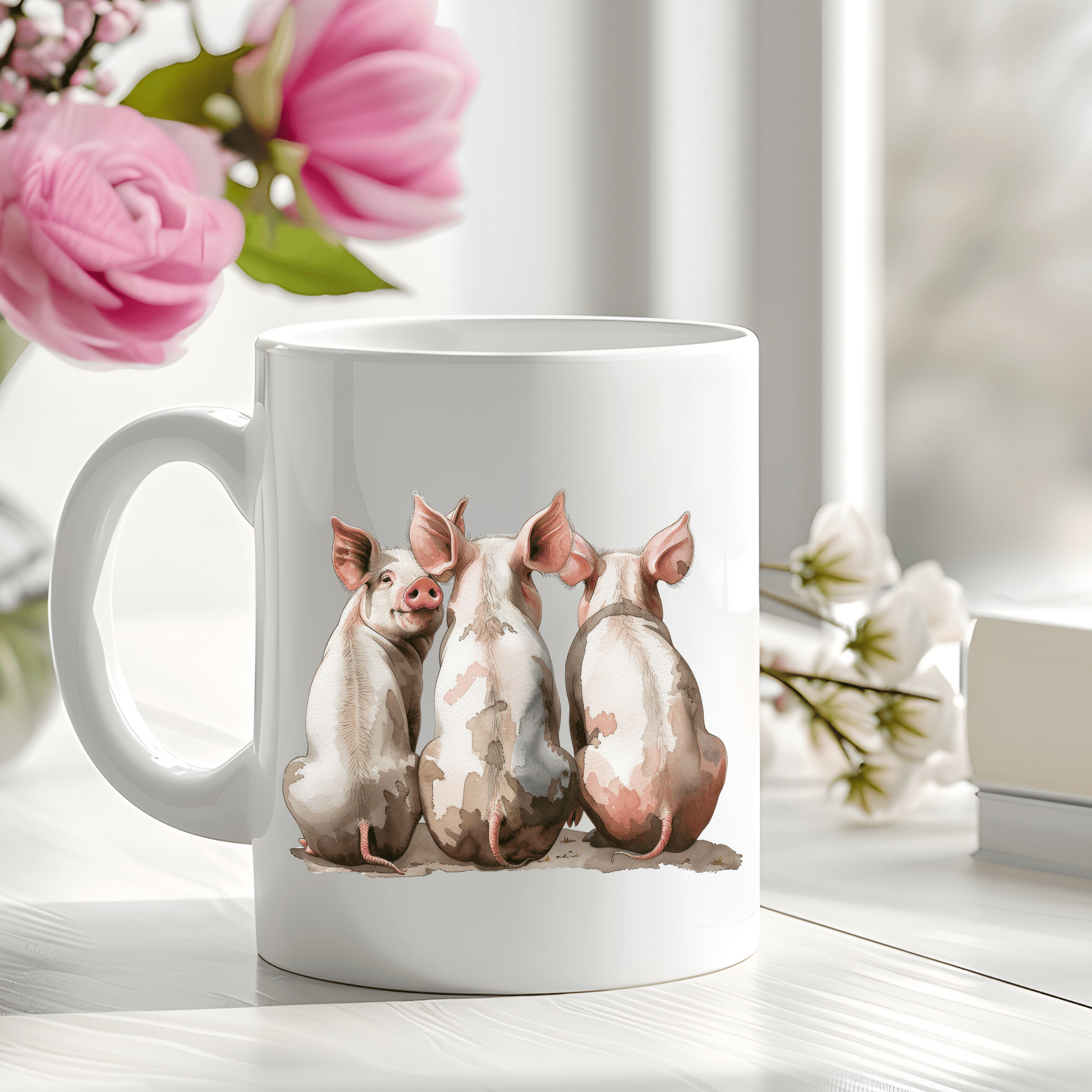 Watercolour Pigs Mug - Peppy & Sage