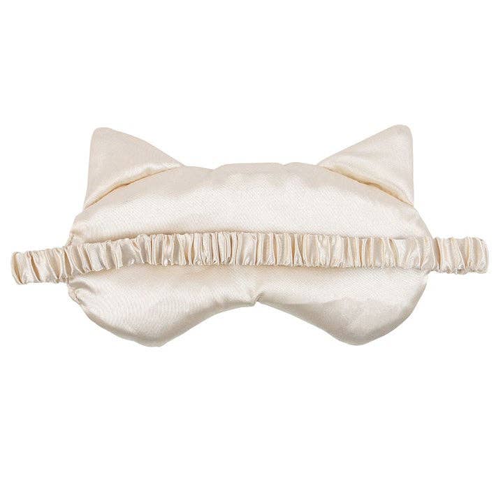 White Cat Face Satin Eye Mask - Peppy & Sage