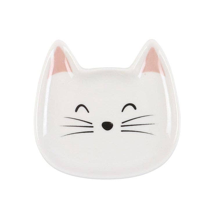 White Cat Face Trinket Dish - Peppy & Sage