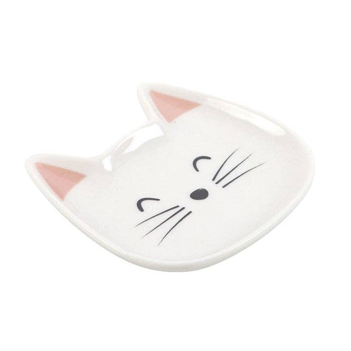 White Cat Face Trinket Dish - Peppy & Sage