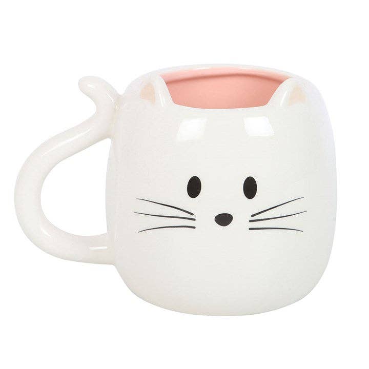 White Cat Shaped Mug - Peppy & Sage