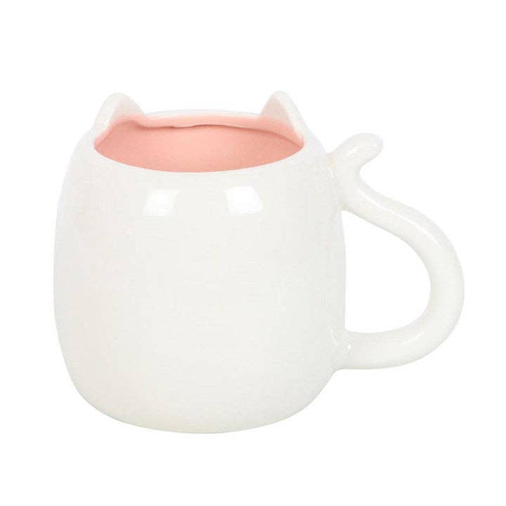 White Cat Shaped Mug - Peppy & Sage