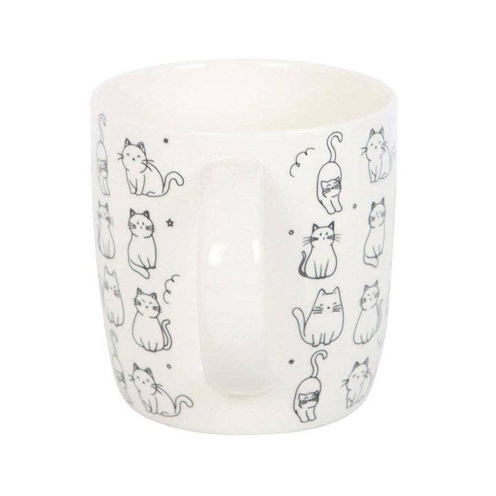 White Happy Cat Print Mug - Peppy & Sage