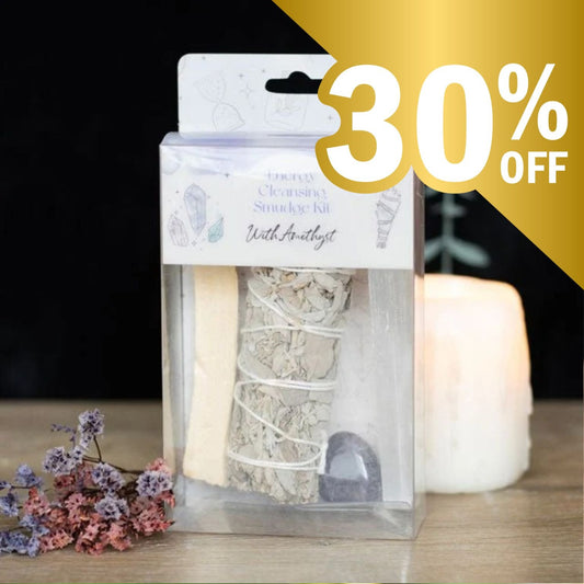 White Sage Smudge Kit with Amethyst Crystal - Peppy & Sage