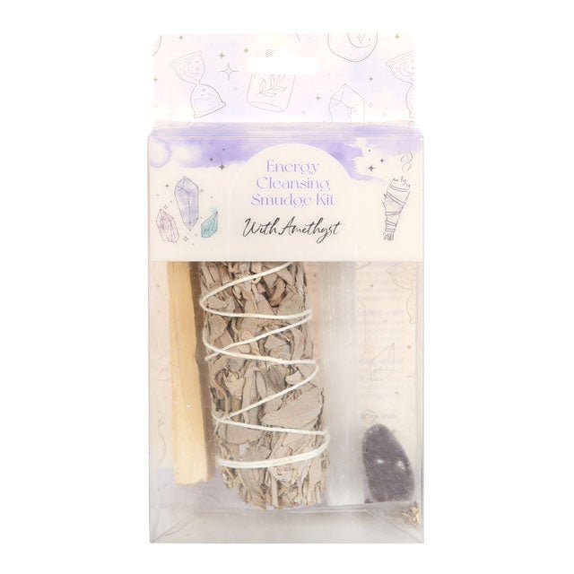 White Sage Smudge Kit with Amethyst Crystal - Peppy & Sage