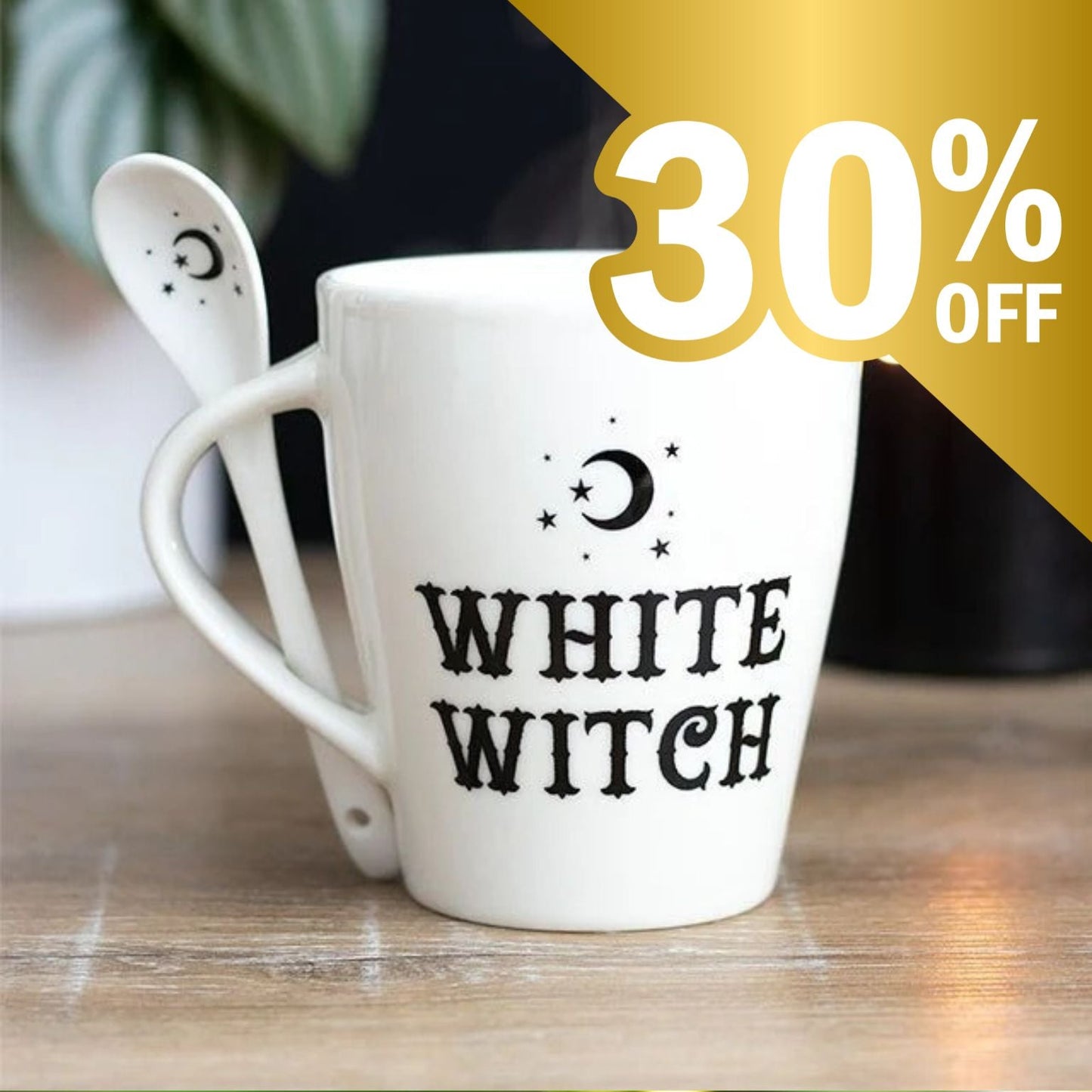 White Witch Mug and Spoon Set - Peppy & Sage