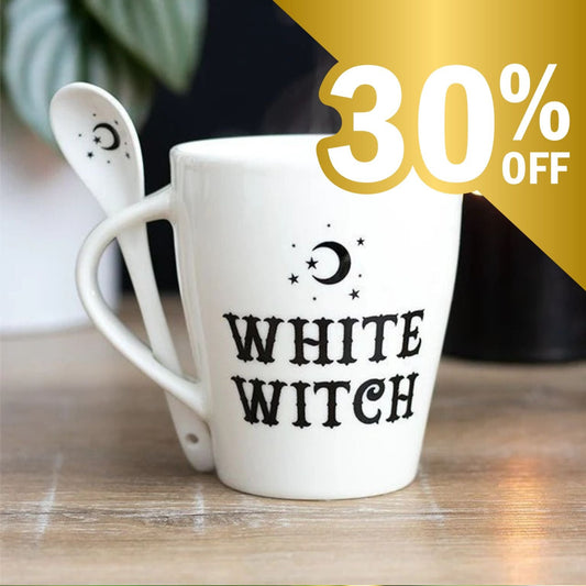 White Witch Mug and Spoon Set - Peppy & Sage