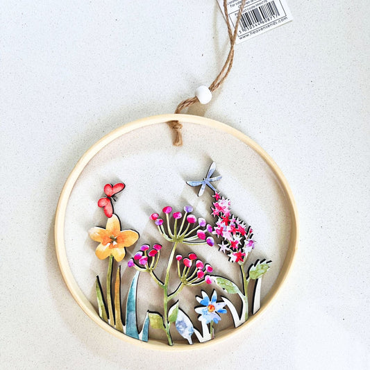 Wooden Cut Out Flower Hanger 15cm - Peppy & Sage
