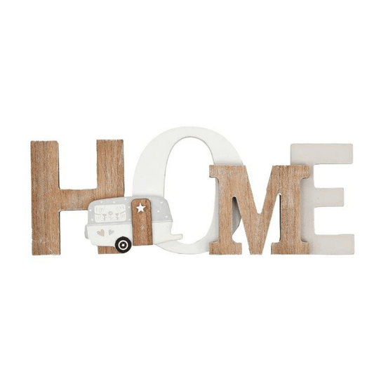 Wooden Home Caravan Decoration Freestanding Sign - Peppy & Sage