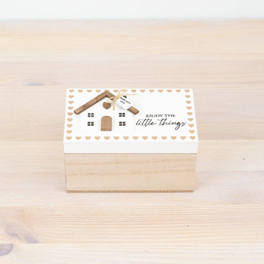 Wooden House Storage Box 12cm - Peppy & Sage