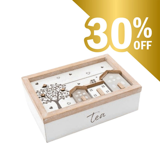 Wooden House & Tree Tea Box - Peppy & Sage