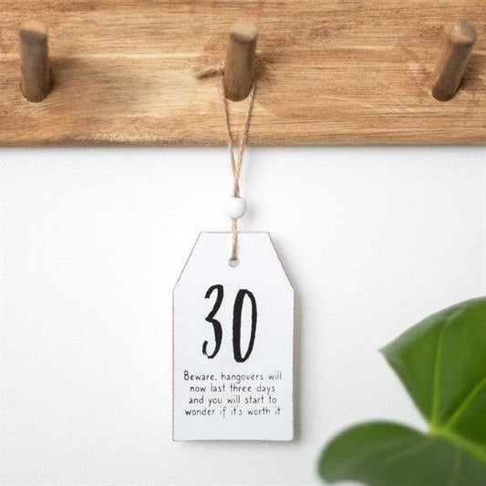30th Birthday Milestone Mini Hanging Sentiment Sign - Peppy & Sage