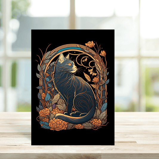 Art Nouveau Cat Card - Peppy & Sage