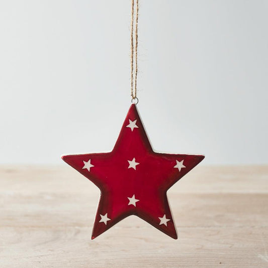 Ceramic Red Star Decoration - Peppy & Sage