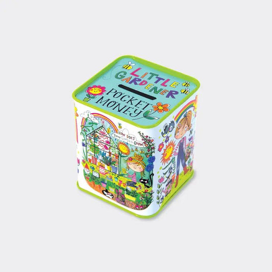 Colourful Tin Money Box - Little Gardener - Peppy & Sage
