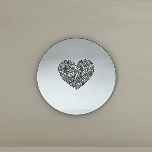 Crystal Heart Centered Candle Plate 15.5cm - Peppy & Sage