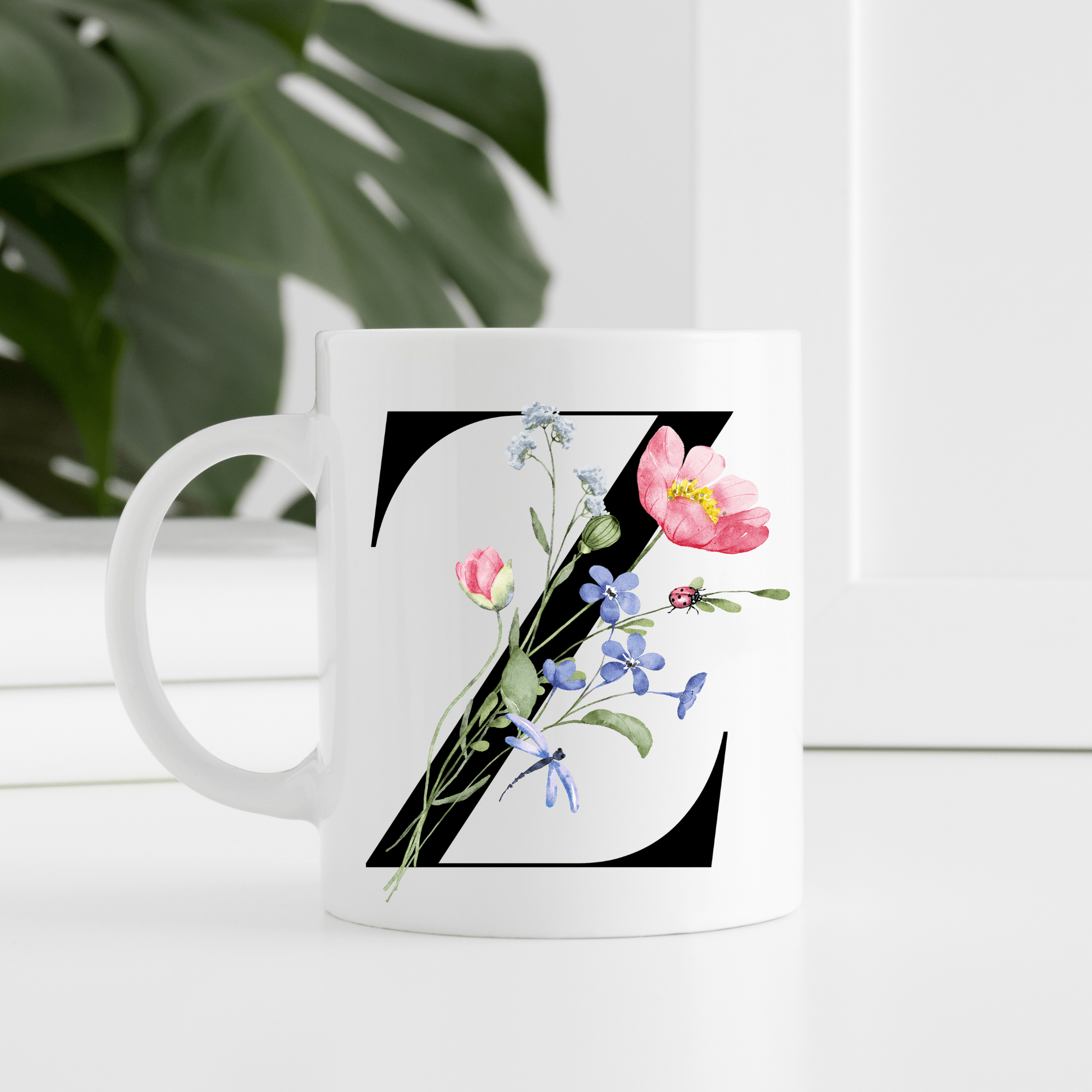 Floral Alphabet Mug ~ Choose Letter - Peppy & Sage