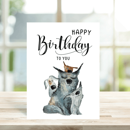 Four Dogs Birthday Card - Peppy & Sage