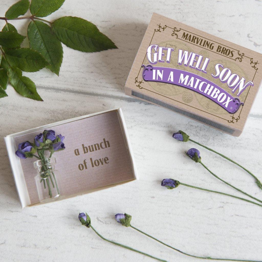 Get Well Soon Matchbox Gift Pink Flowers - Peppy & Sage