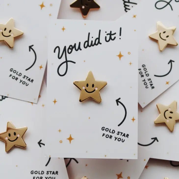 Gold Star Pin Badge - Peppy & Sage