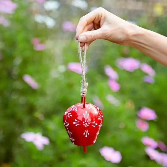 Handmade Hanging Cow Bell Red - Peppy & Sage