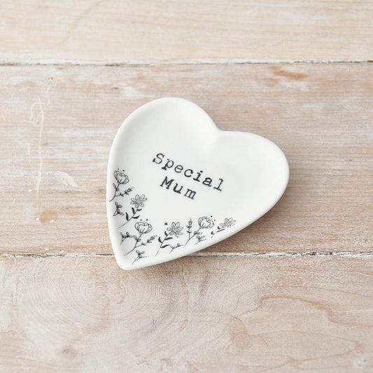 Heart Shaped Mum Trinket Dish with Flowers - Peppy & Sage