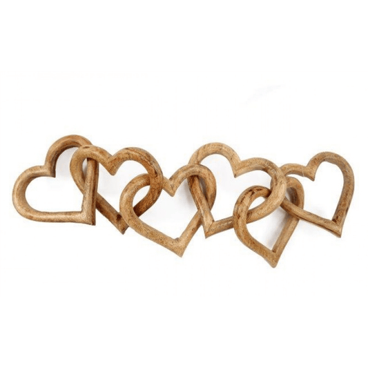 Large Wooden Linked Hearts Chain 50cm - Peppy & Sage