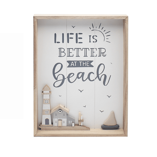 Life Is Better At The Beach Plaque 35cm - Peppy & Sage