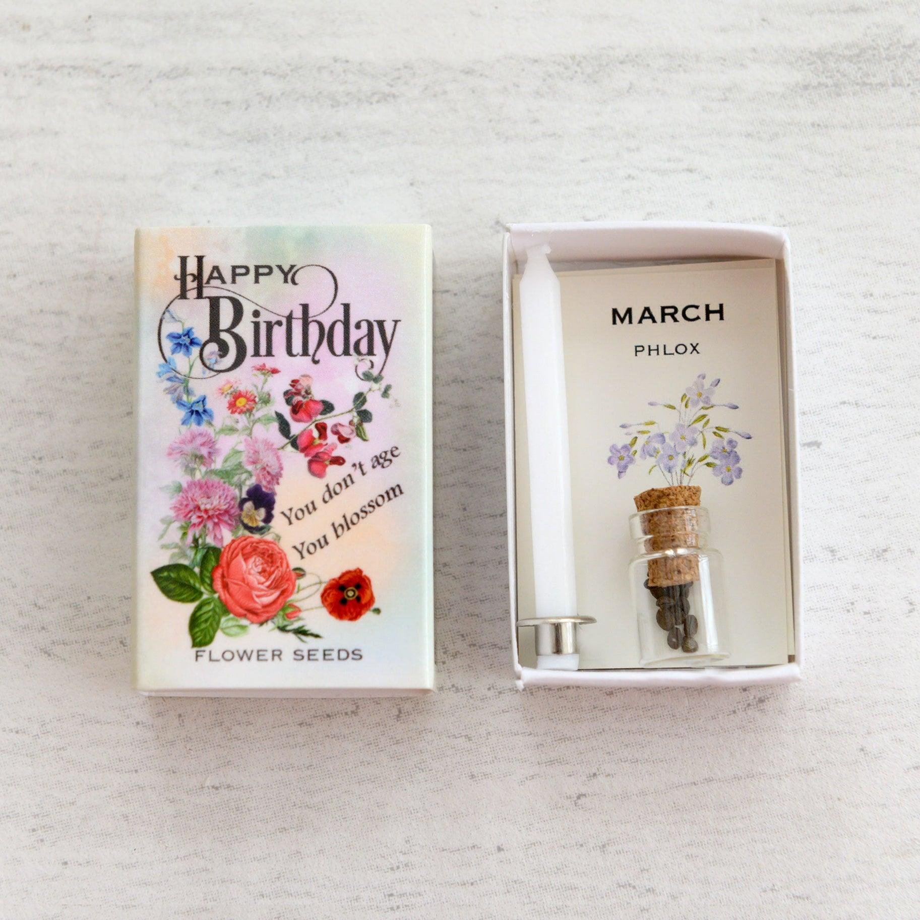 March Birth Flower and Candle Matchbox Gift - Peppy & Sage
