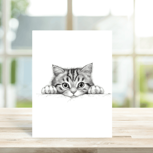 Peeking Cat Birthday Card - Peppy & Sage