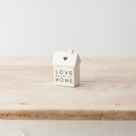 Porcelain "Love Begins at Home" Ornament 7cm - Peppy & Sage