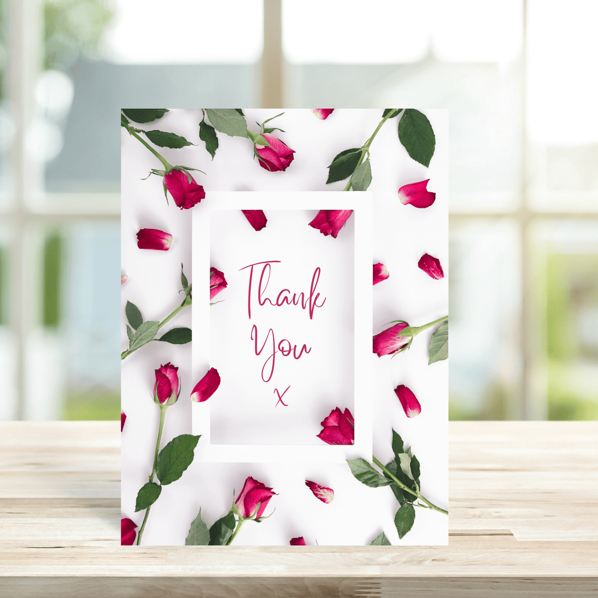 Scattered Roses Thank You Card - Peppy & Sage