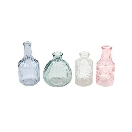 Set of 4 Paisley Posy Vase Bottles - Peppy & Sage