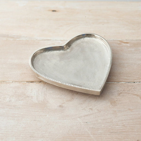 Silver Coloured Heart Plate - Peppy & Sage