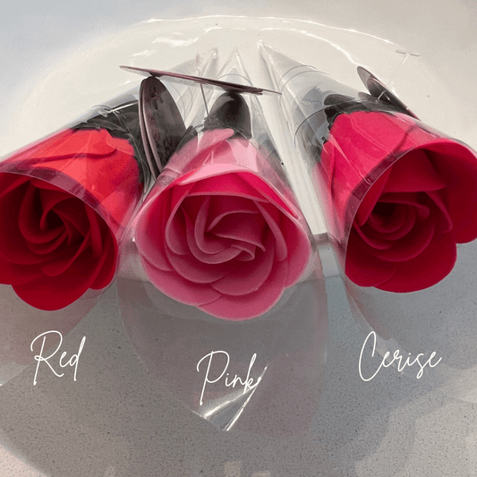 Single Rose Soap Flower ~ Choose Colour ~ Pink, Red or Cerise - Peppy & Sage