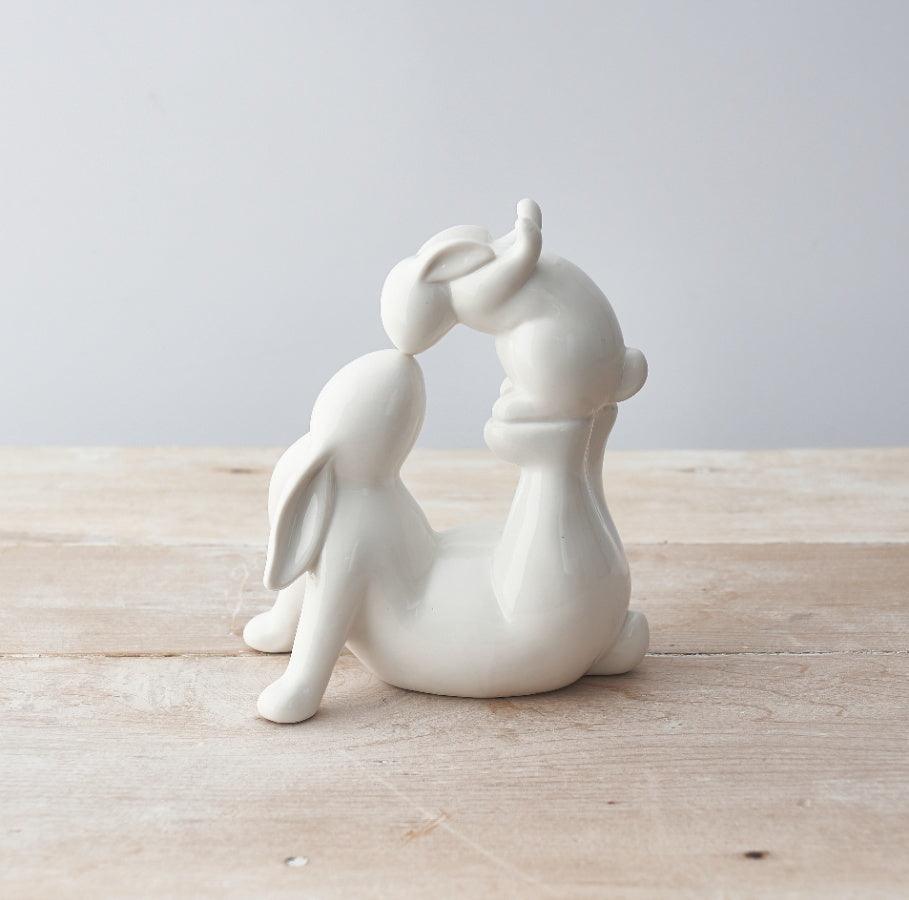 Sitting Kissing Bunny - Peppy & Sage