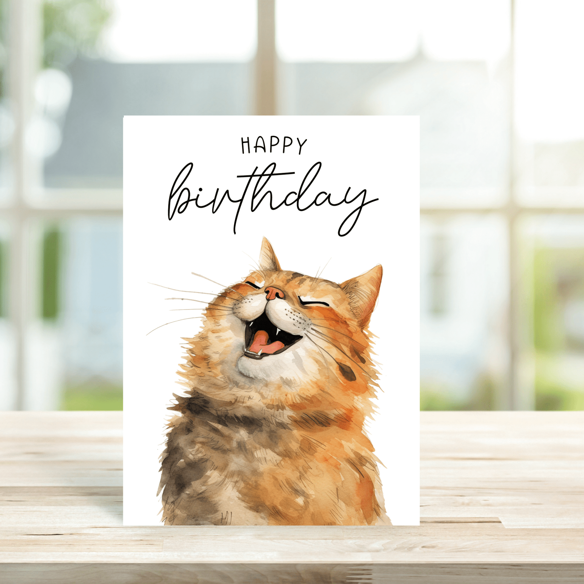 Smiley Cat Birthday Card - Peppy & Sage