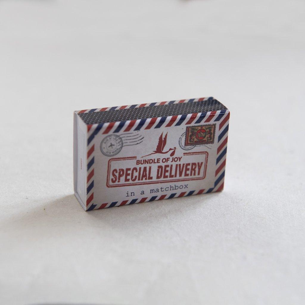 Special Delivery Baby Girl Matchbox Gift - Peppy & Sage