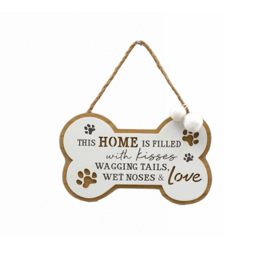 This Home Is Filled With Kisses Dog Sign 20cm - Peppy & Sage