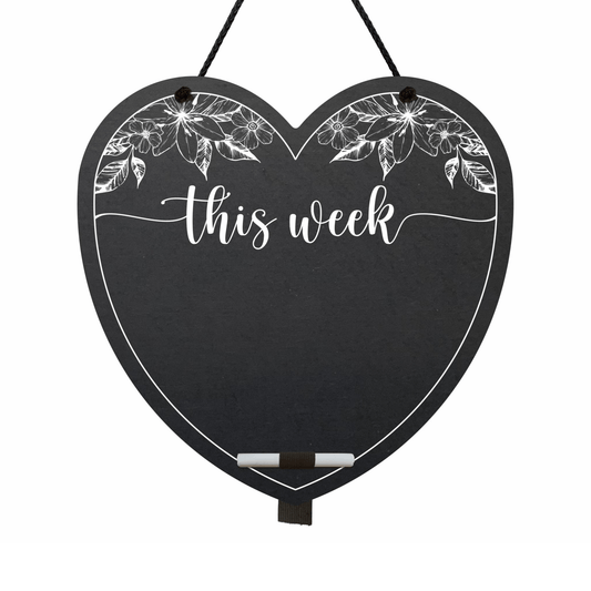 This Week Chalkboard Heart Hanger - Peppy & Sage