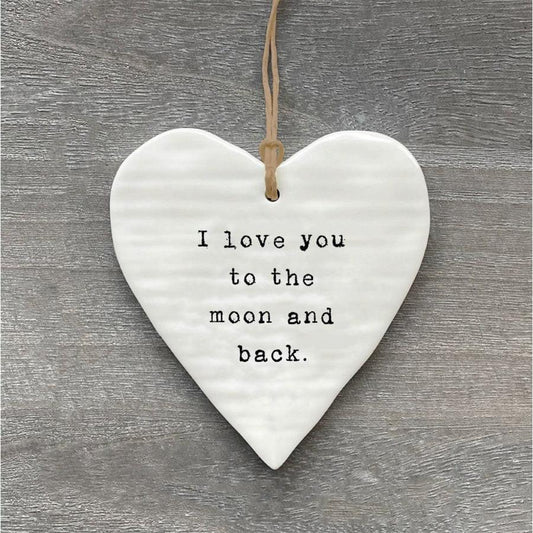 To the Moon and Back Ceramic Heart - Peppy & Sage