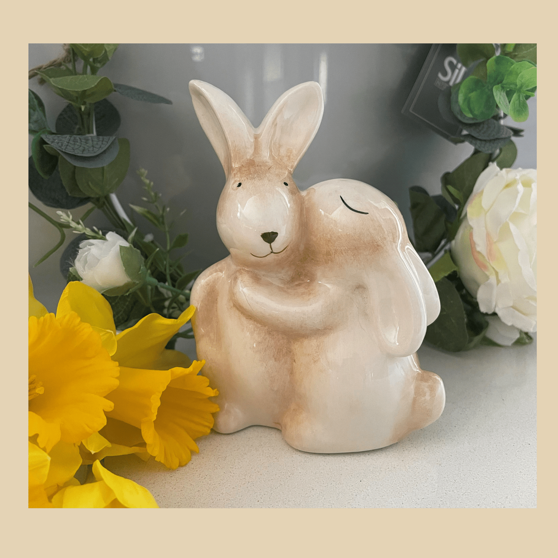 Two Rabbits Kissing - Peppy & Sage