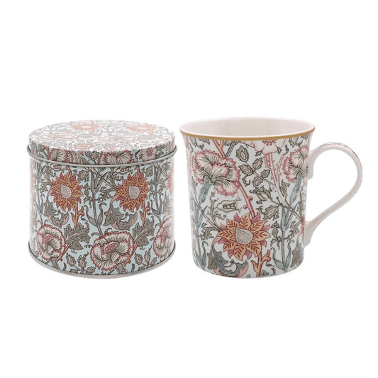 William Morris Pink & Rose Mug In Tin - Peppy & Sage