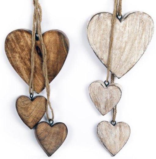 Wooden Cluster Hearts - Peppy & Sage