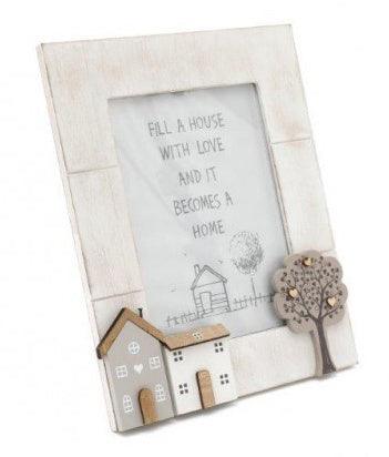 Wooden House and Tree Frame 22cm - Peppy & Sage