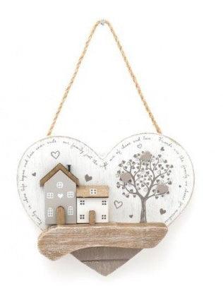 Wooden House & Tree Plaque - Peppy & Sage